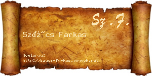 Szűcs Farkas névjegykártya
