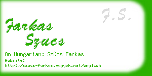 farkas szucs business card